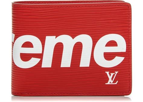 portafoglio lv x supreme|Louis Vuitton x Supreme Slender Wallet Epi Red .